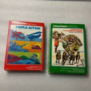 Mattel Intellivision Triple Action and Horse Racing Vintage Video Games